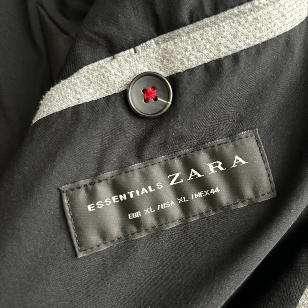 Zara Essentials Men’s Blazer Jacket Size XL Gray